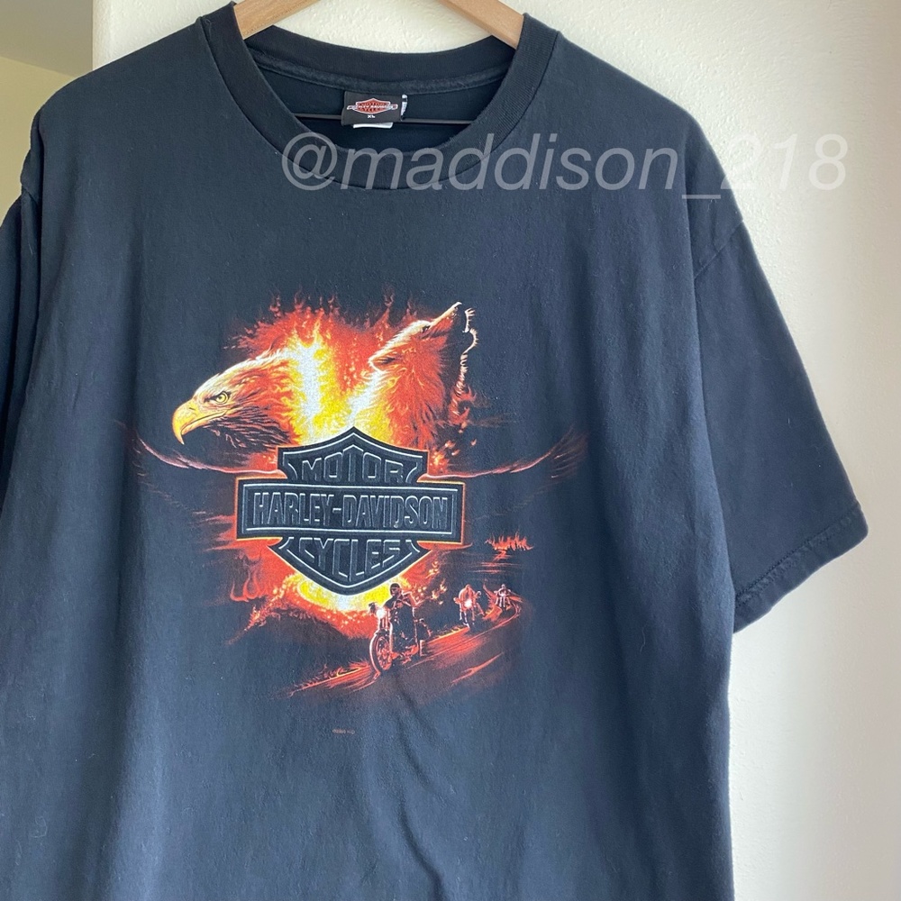 Harley Davidson Vintage Oversized Black T-Shirt XL - Picture 10 of 13